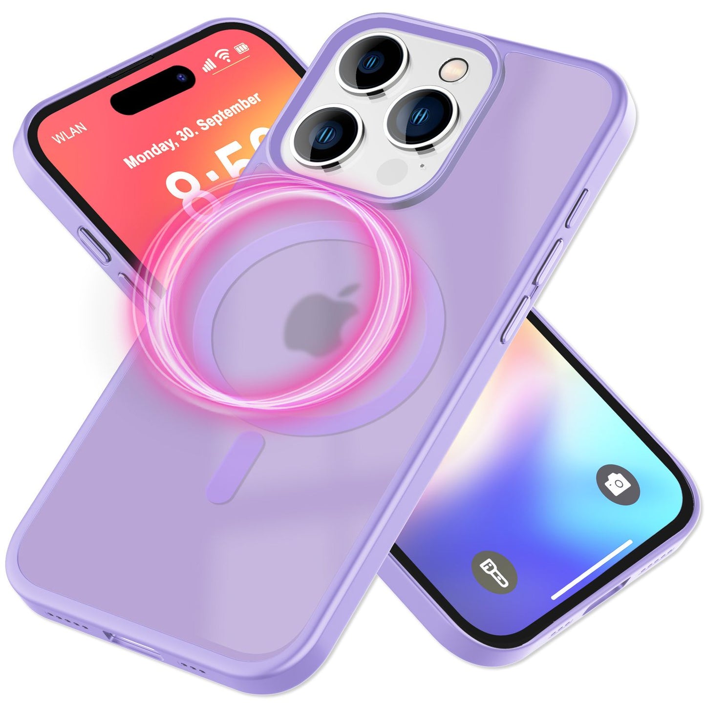 NALIA Matte MagSafe Hybrid hulstur fyrir iPhone 16 Pro, fingrafaravarnandi akrýlbakhlið, hálfgagnsætt