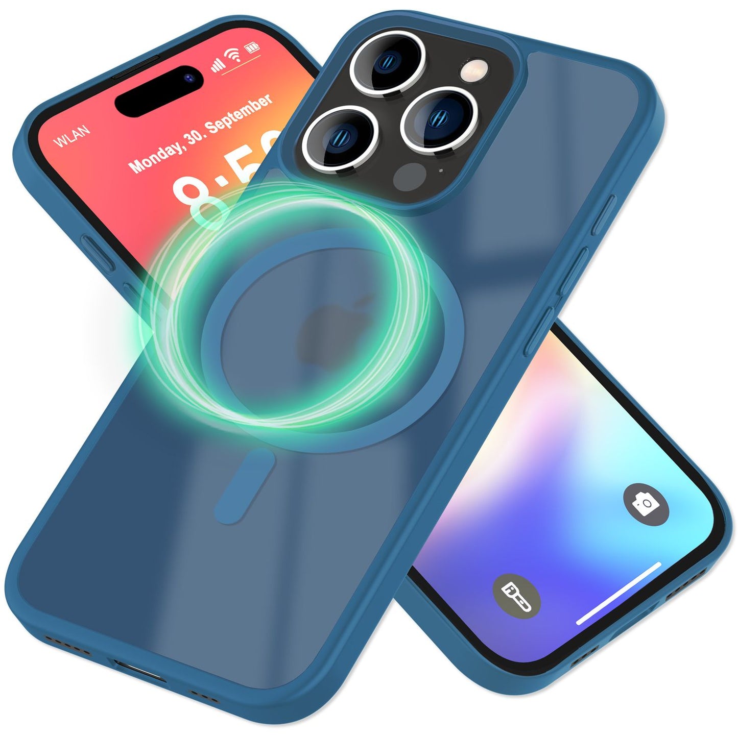 NALIA Matte MagSafe Hybrid hulstur fyrir iPhone 16 Pro Max, akrýl bakhlið gegn fingrafaravörn, hálfgagnsætt