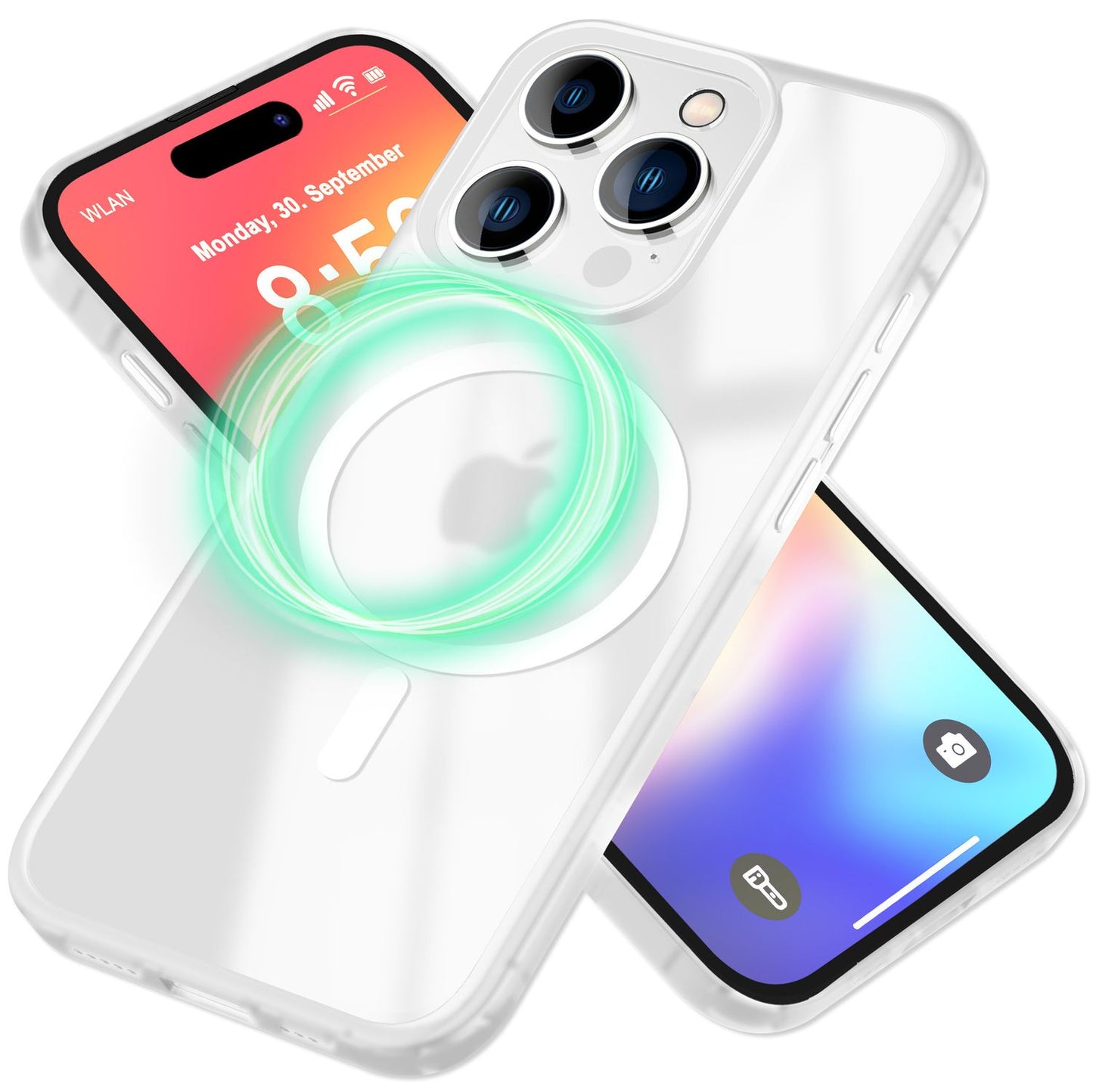 NALIA Matte MagSafe Hybrid hulstur fyrir iPhone 16 Pro Max, akrýl bakhlið gegn fingrafaravörn, hálfgagnsætt