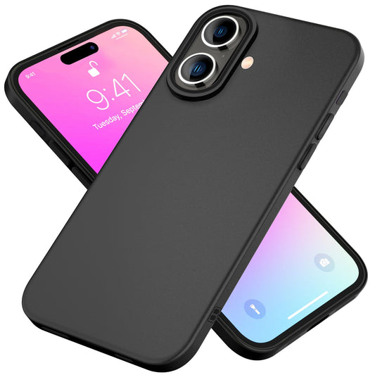 NALIA Fine Matte Silicone Case for iPhone 16, Non-Slip Phone Case, Shockproof Drop Protection Case