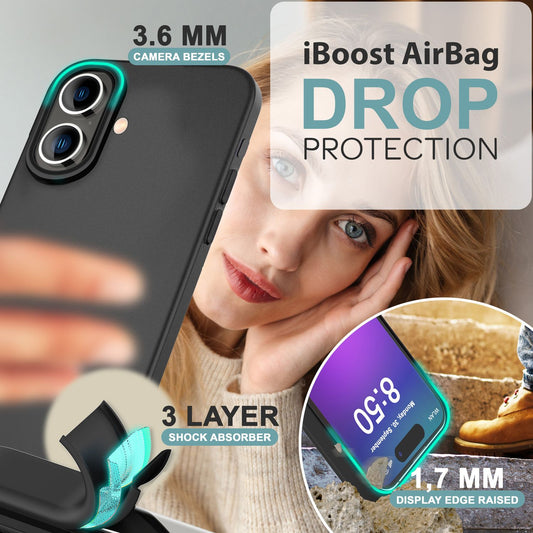 NALIA Fine Matte Silicone Case for iPhone 16, Non-Slip Phone Case, Shockproof Drop Protection Case