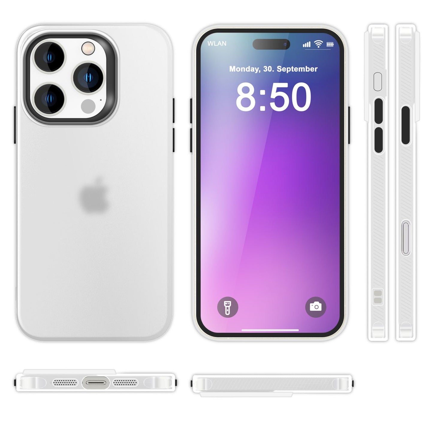 NALIA Fein Mattierte Silikonhülle für iPhone 16 Pro, Rutschfeste Handyhülle, Stoßfeste Fallschutz Hülle