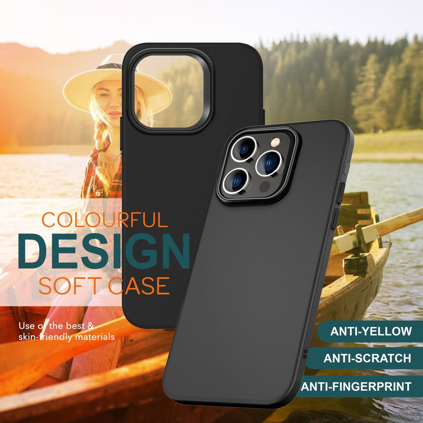 NALIA Fine Matte Silicone Case for iPhone 16 Pro Max, Non-Slip Phone Case, Shockproof Protective Case