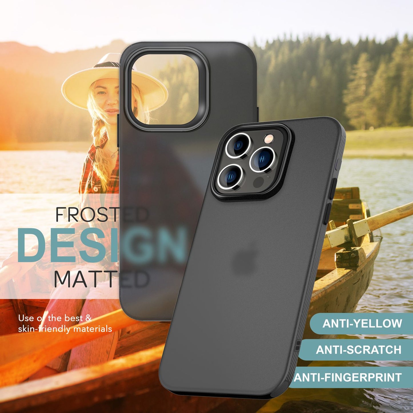 NALIA Fine Matte Silicone Case for iPhone 16 Pro Max, Non-Slip Phone Case, Shockproof Protective Case