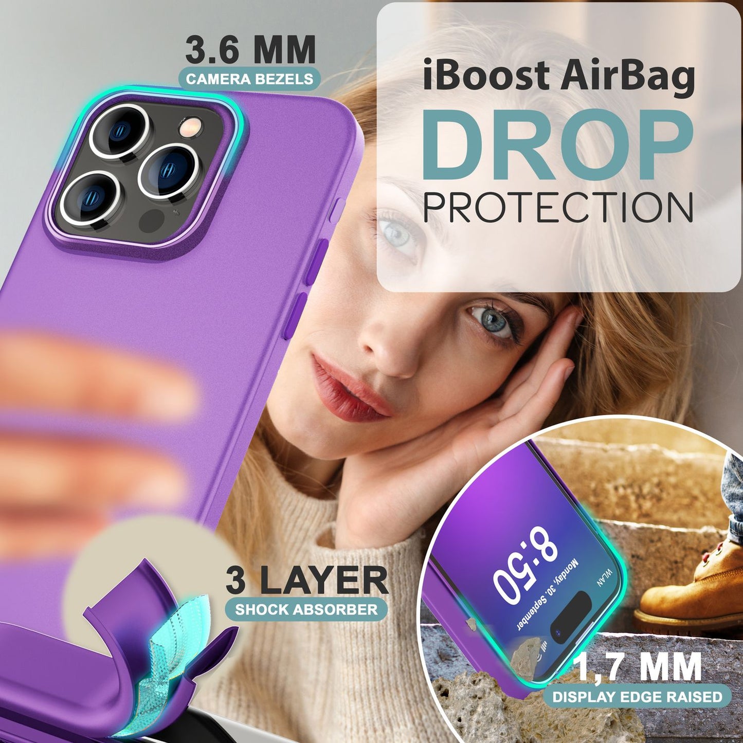 NALIA Fine Matte Silicone Case for iPhone 16 Pro Max, Non-Slip Phone Case, Shockproof Protective Case