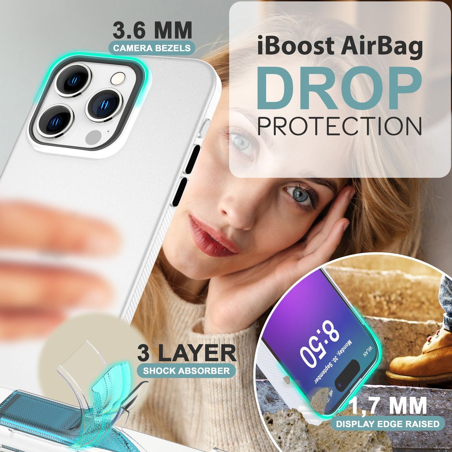 NALIA Fine Matte Silicone Case for iPhone 16 Pro Max, Non-Slip Phone Case, Shockproof Protective Case