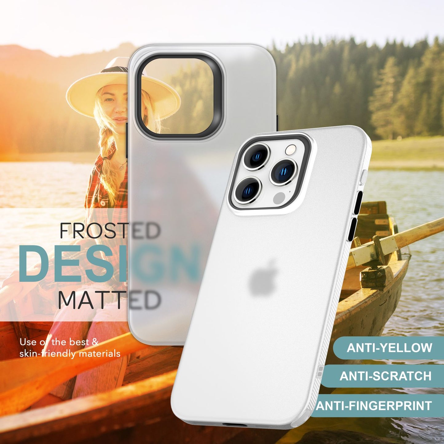 NALIA Fine Matte Silicone Case for iPhone 16 Pro Max, Non-Slip Phone Case, Shockproof Protective Case