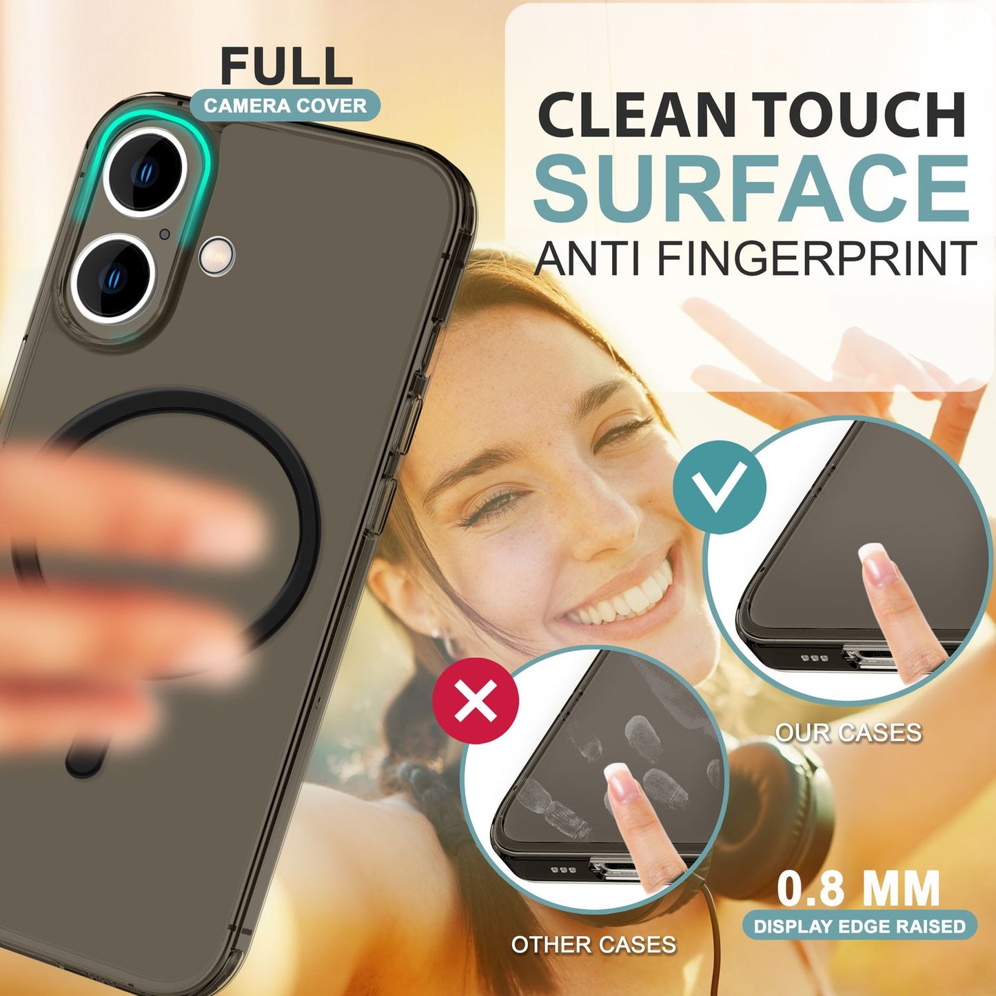 NALIA Ultra Thin MagSafe Case for iPhone 16, 0.3mm Ultra Slim Protective Case, Lightweight Phone Case