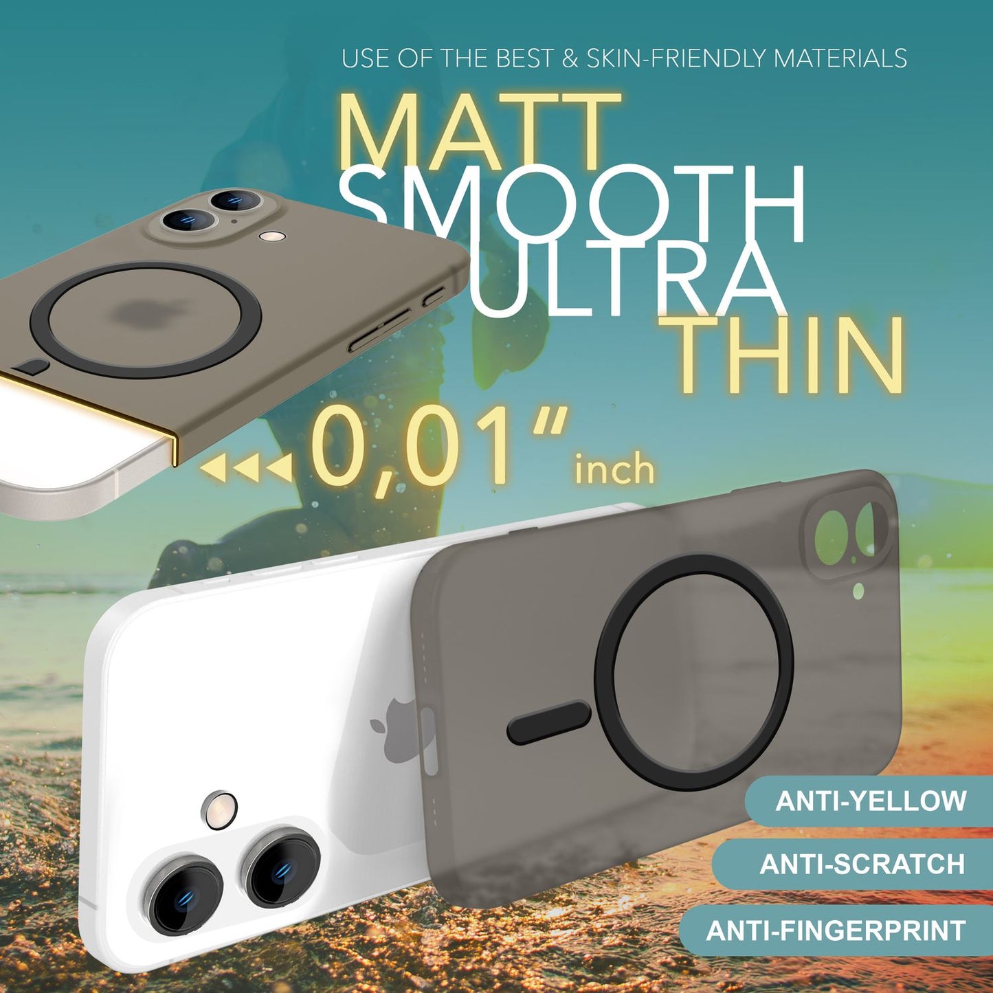 NALIA Ultra Thin MagSafe Case for iPhone 16, 0.3mm Ultra Slim Protective Case, Lightweight Phone Case