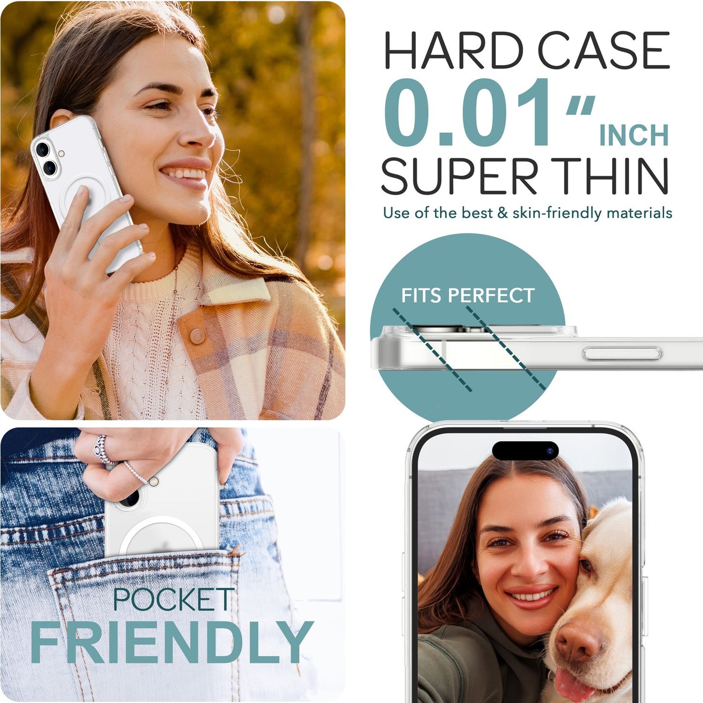 NALIA Ultra Thin MagSafe Case for iPhone 16, 0.3mm Ultra Slim Protective Case, Lightweight Phone Case