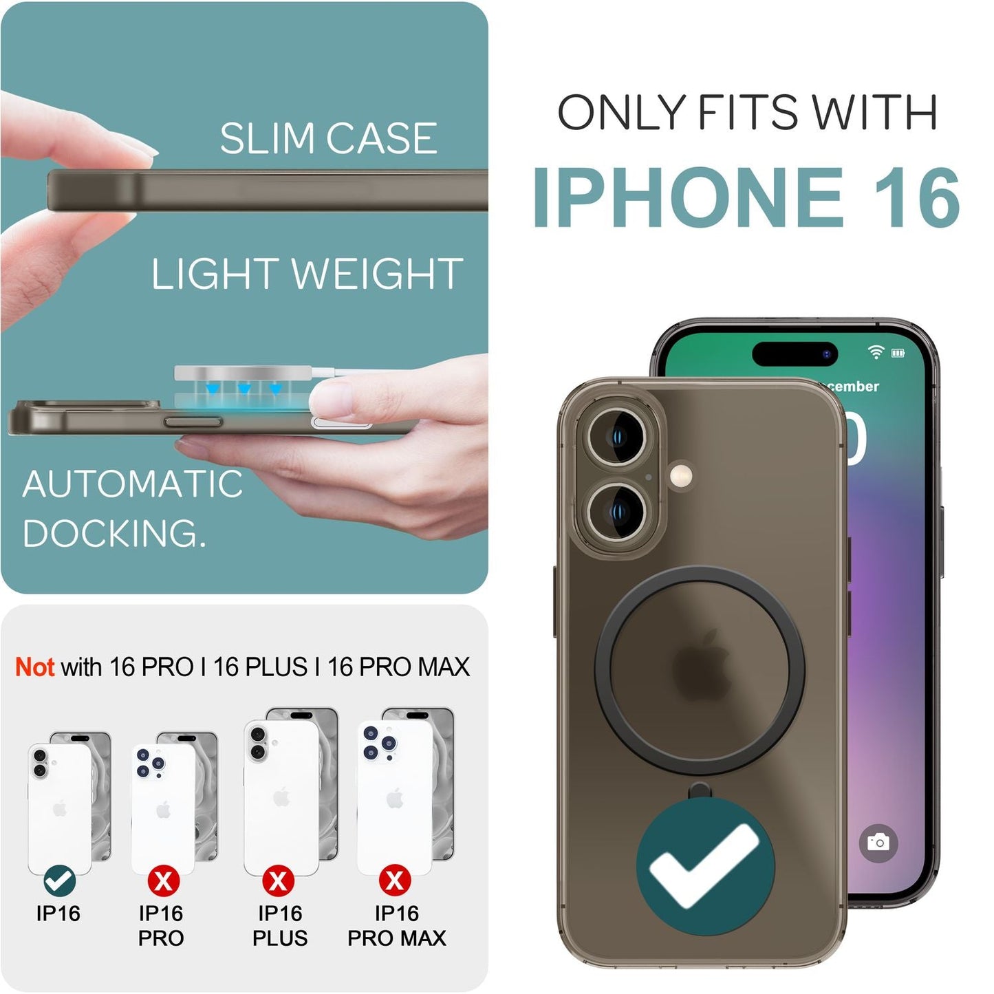 NALIA Ultra Thin MagSafe Case for iPhone 16, 0.3mm Ultra Slim Protective Case, Lightweight Phone Case