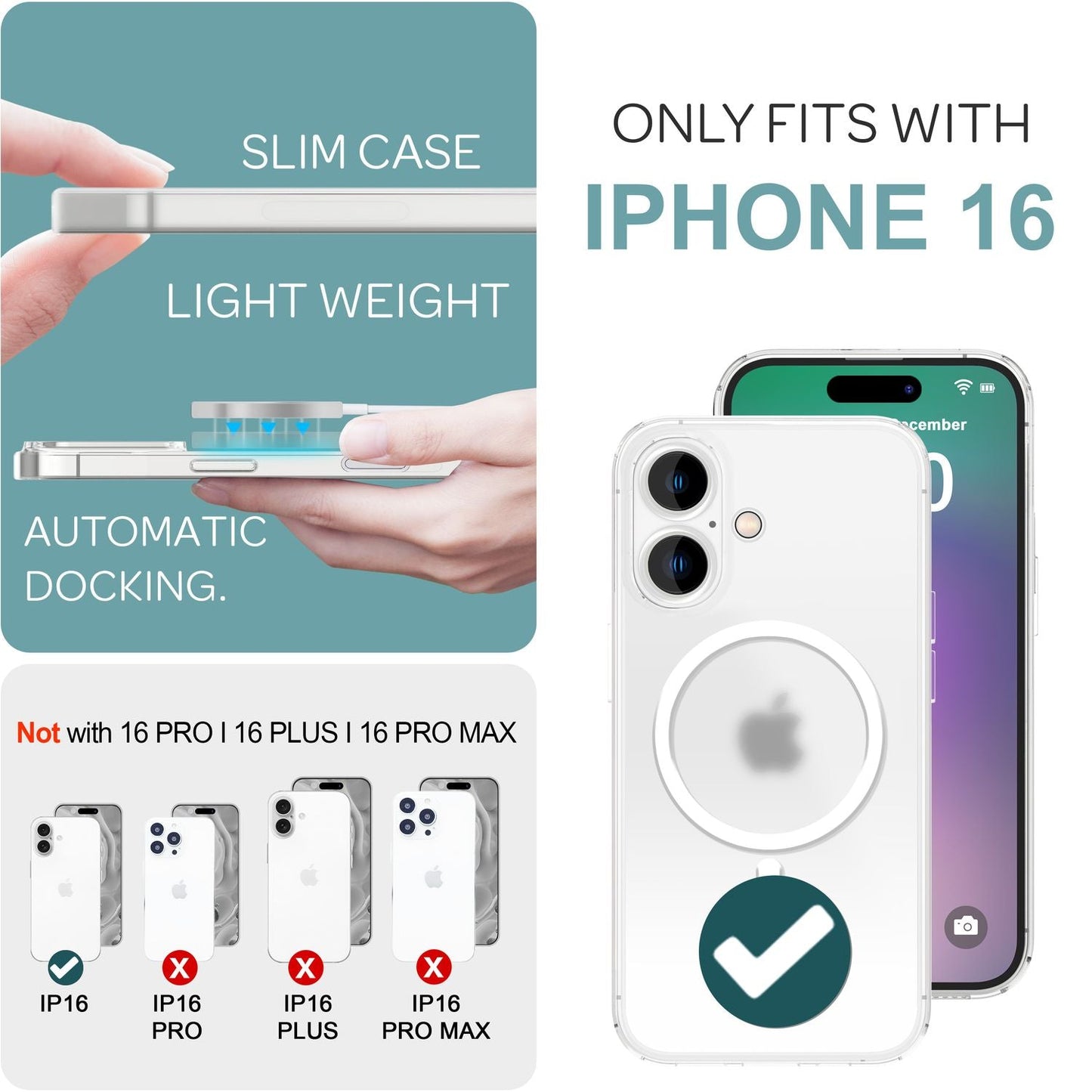 NALIA Ultra Thin MagSafe Case for iPhone 16, 0.3mm Ultra Slim Protective Case, Lightweight Phone Case