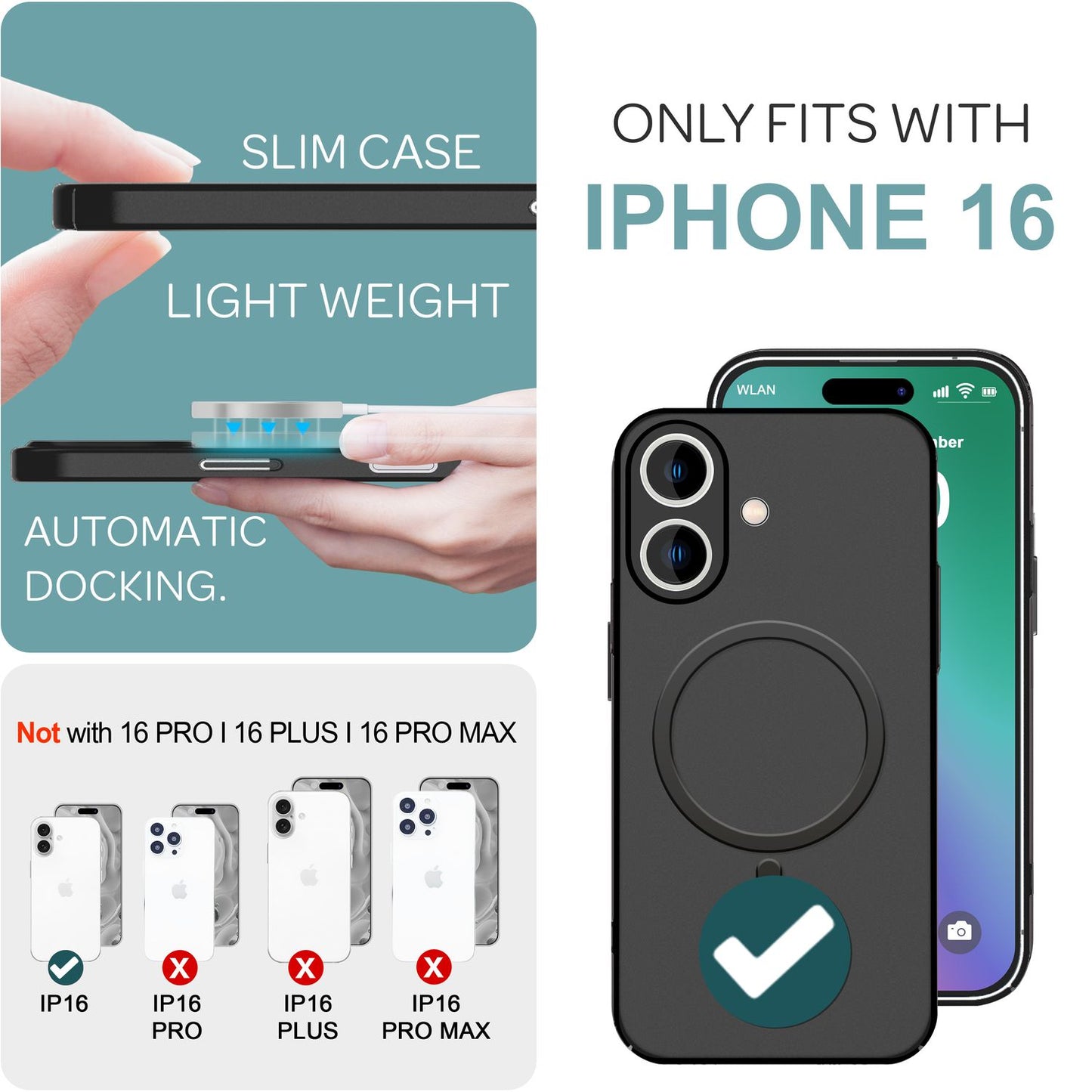 NALIA Ultra Thin MagSafe Case for iPhone 16, 0.3mm Ultra Slim Protective Case, Lightweight Phone Case