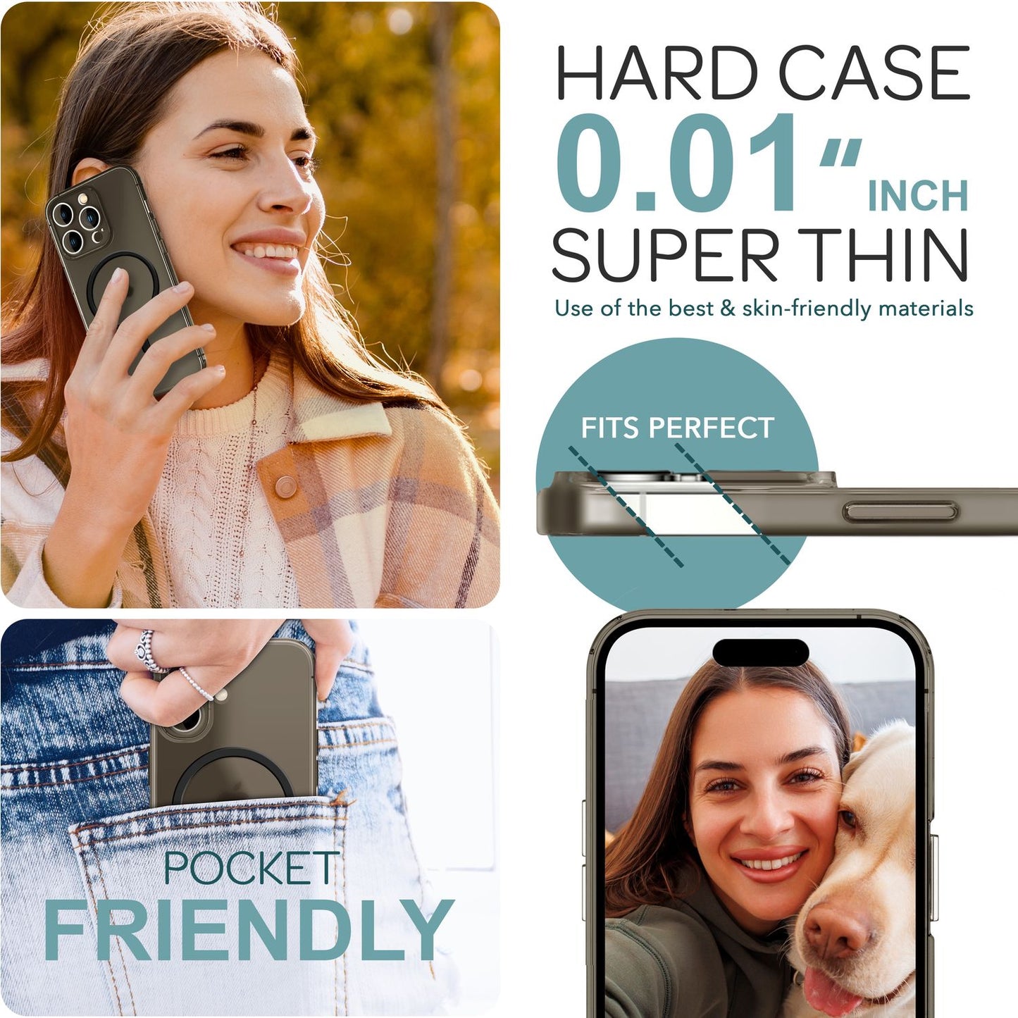 NALIA Extrem Dünne MagSafe Hülle für iPhone 16 Pro, 0,3mm Ultra Schlanke Schutzhülle, Handyhülle Slim