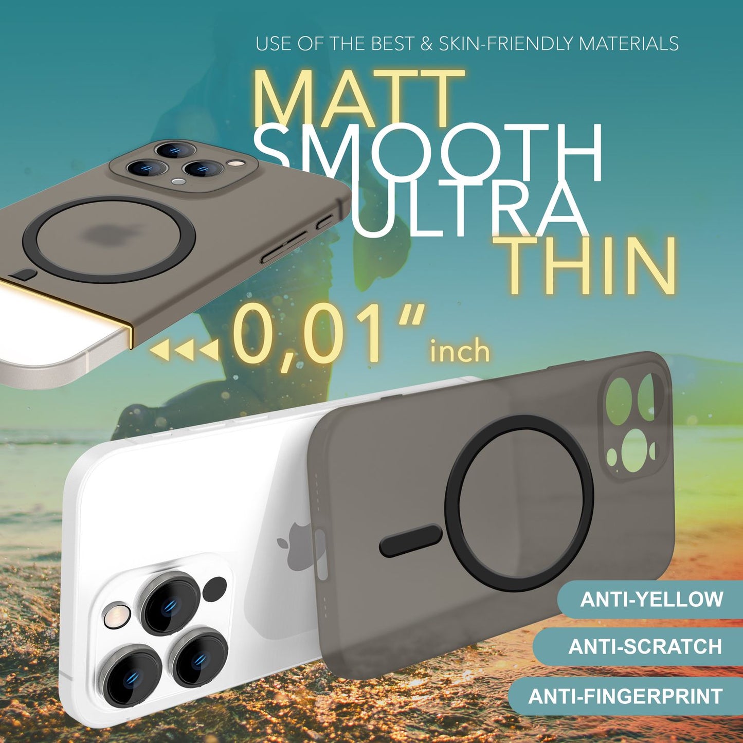 NALIA Ultra Thin MagSafe Case for iPhone 16 Pro Max, 0.3mm Ultra Slim Protective Case, Phone Case