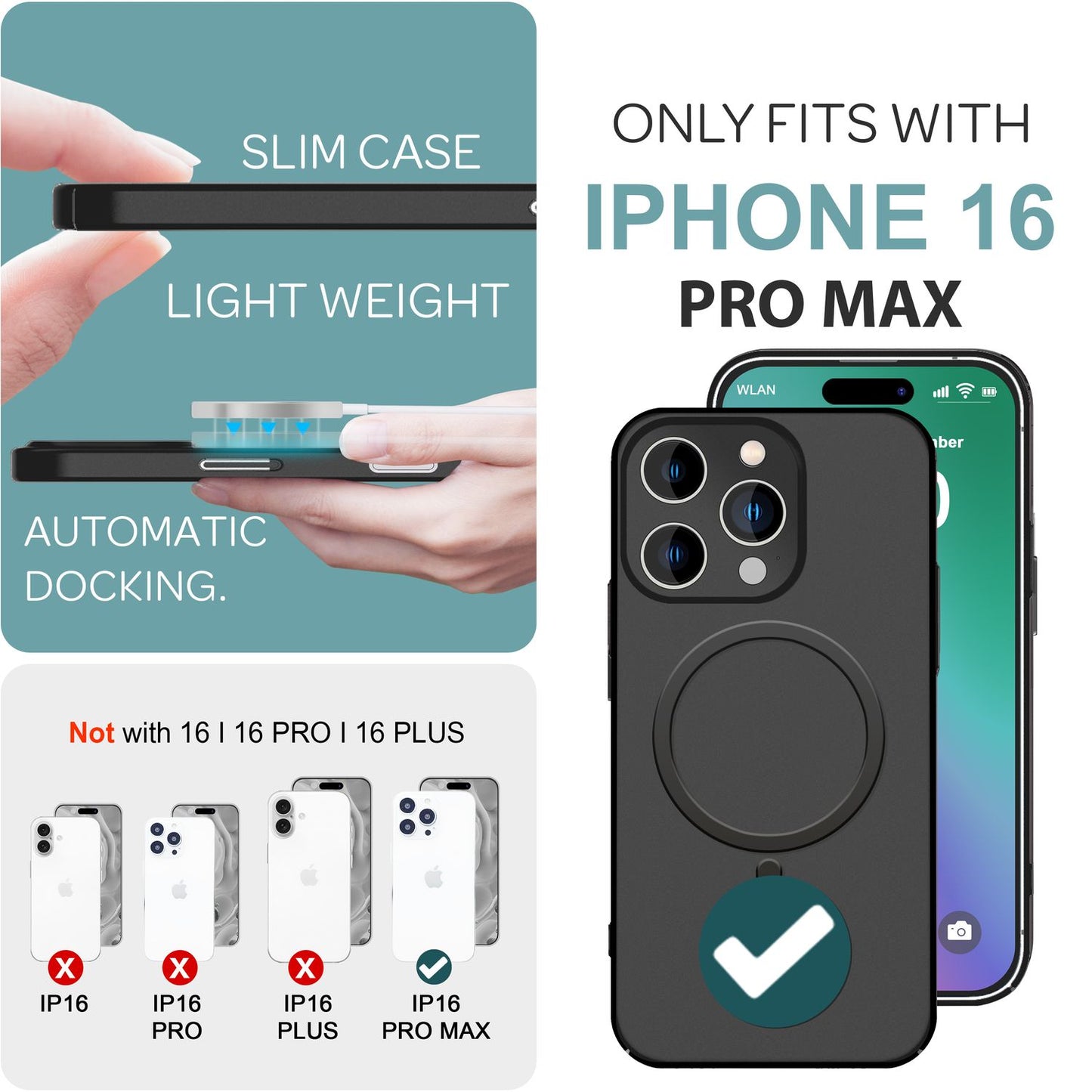 NALIA Ultra Thin MagSafe Case for iPhone 16 Pro Max, 0.3mm Ultra Slim Protective Case, Phone Case