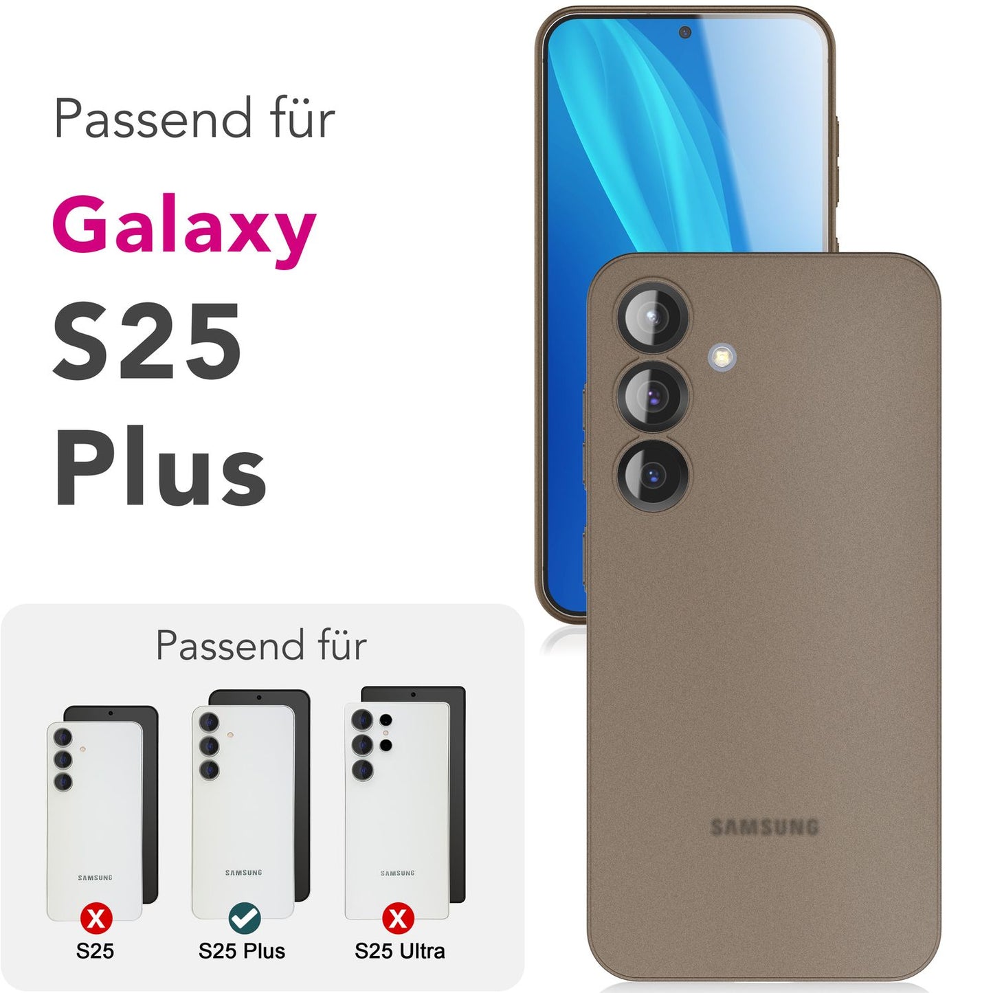 NALIA Phantom Case for Samsung Galaxy S25 Plus, Extremely Thin 0.3mm Protective Case, Ultra-Slim Hardcover, Matte Finish Phone Case, Featherlight and Anti-Fingerprint