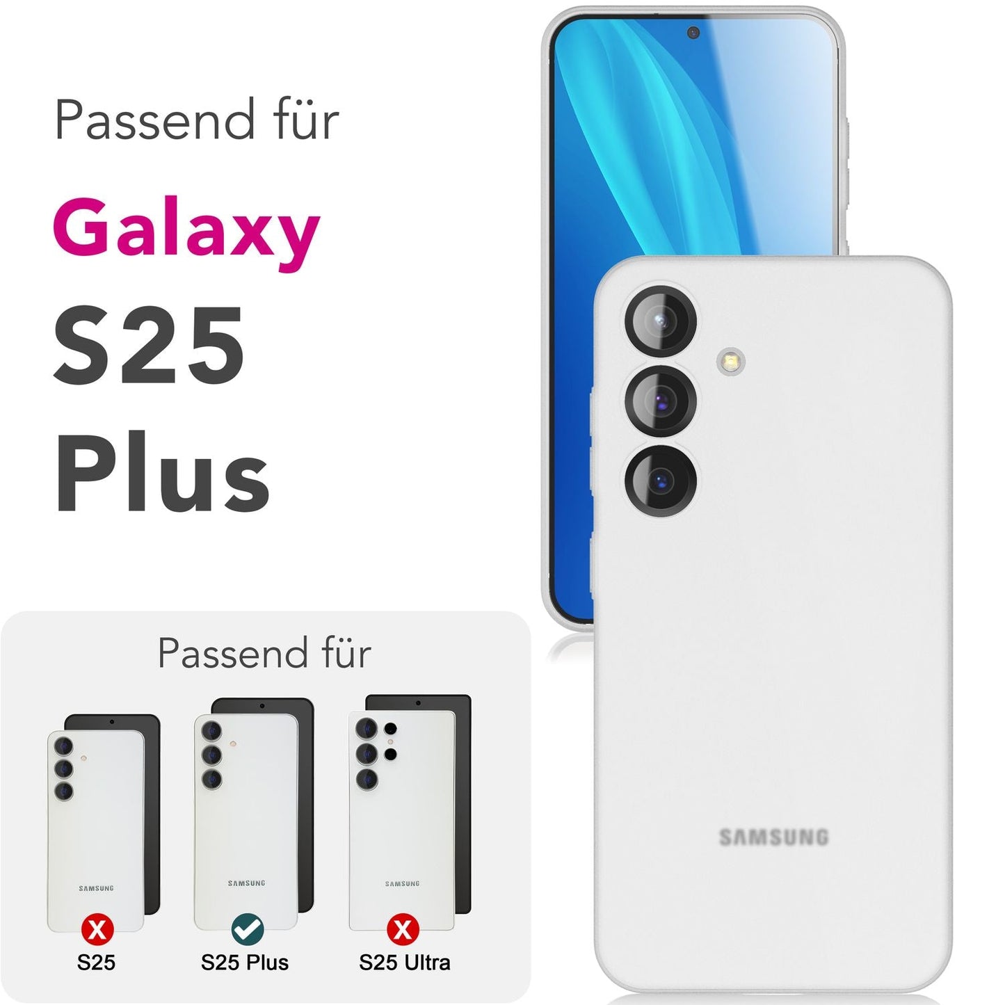 NALIA Phantom Case for Samsung Galaxy S25 Plus, Extremely Thin 0.3mm Protective Case, Ultra-Slim Hardcover, Matte Finish Phone Case, Featherlight and Anti-Fingerprint