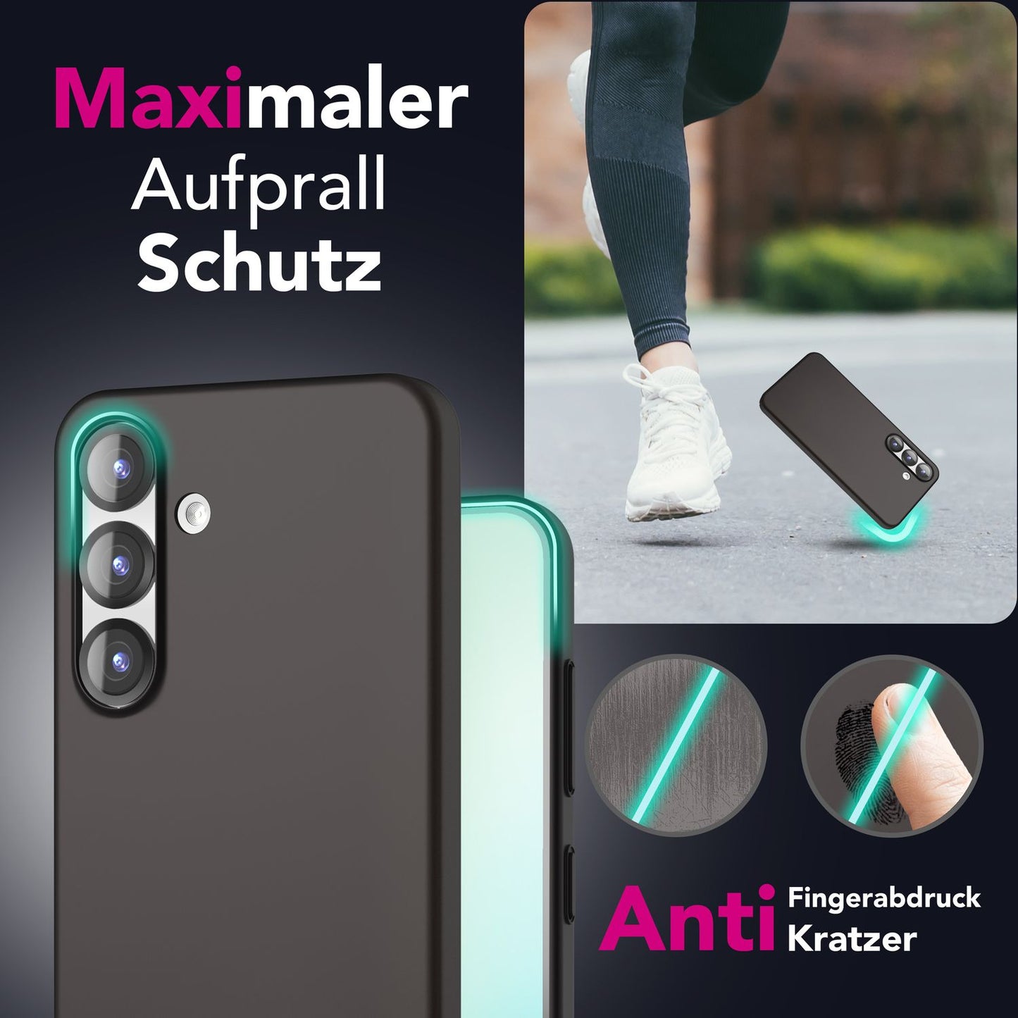 NALIA PureFit hulstur fyrir Samsung Galaxy S25, úrþunnt 0,5 mm hart hulstur í mjóri hönnun, matt, glæsilegt og létt verndarhulstur, úrþunnt hulstur sem er gegn fingraförum.