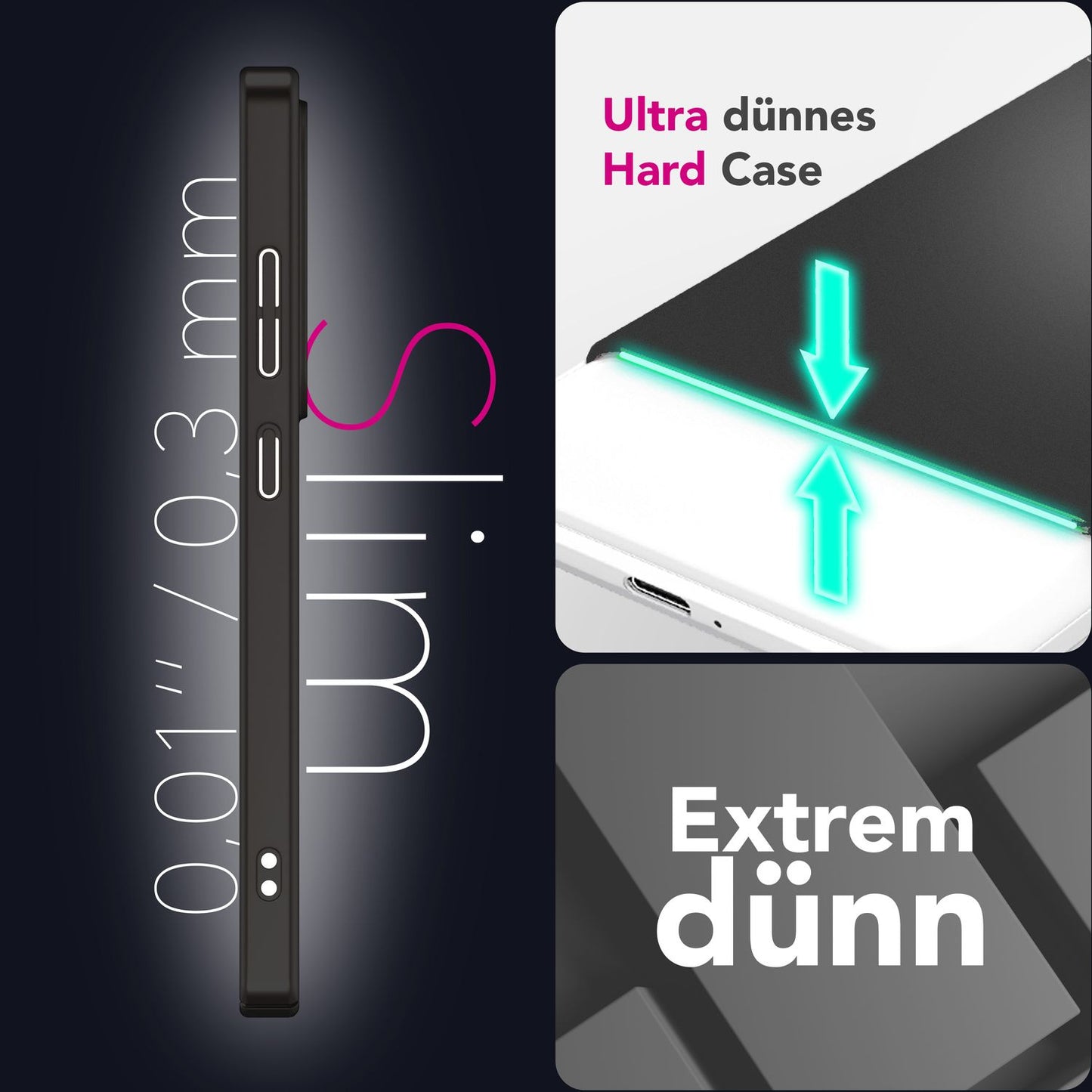 NALIA PureFit hulstur fyrir Samsung Galaxy S25, úrþunnt 0,5 mm hart hulstur í mjóri hönnun, matt, glæsilegt og létt verndarhulstur, úrþunnt hulstur sem er gegn fingraförum.