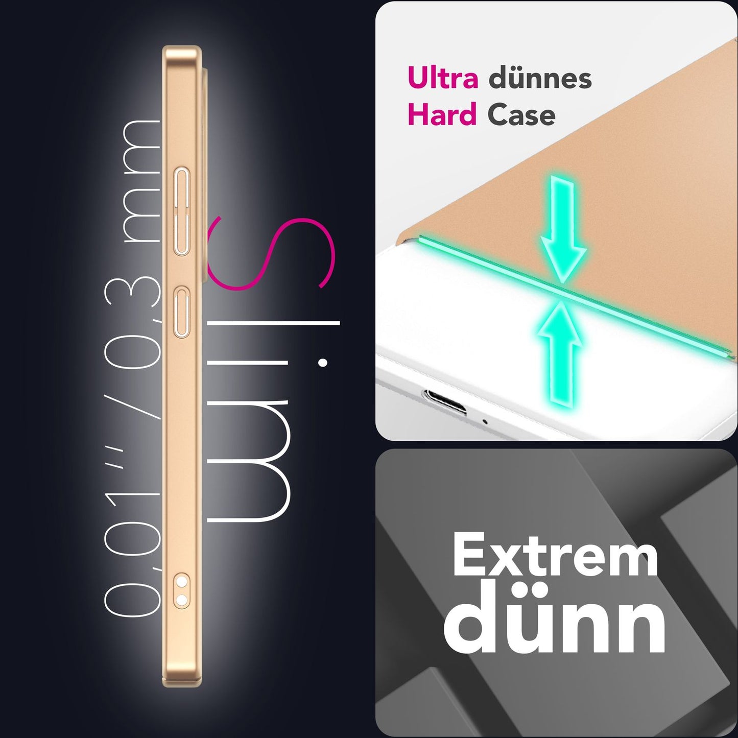 NALIA PureFit hulstur fyrir Samsung Galaxy S25, úrþunnt 0,5 mm hart hulstur í mjóri hönnun, matt, glæsilegt og létt verndarhulstur, úrþunnt hulstur sem er gegn fingraförum.