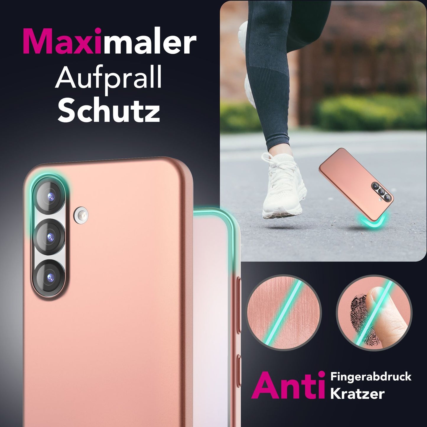 NALIA PureFit hulstur fyrir Samsung Galaxy S25, úrþunnt 0,5 mm hart hulstur í mjóri hönnun, matt, glæsilegt og létt verndarhulstur, úrþunnt hulstur sem er gegn fingraförum.