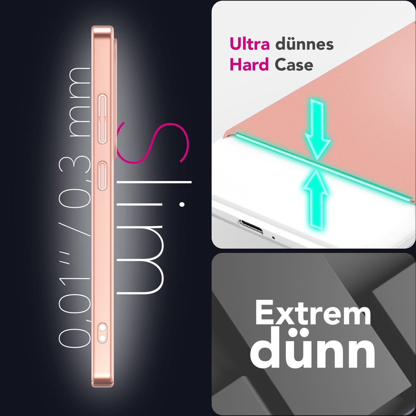 NALIA PureFit hulstur fyrir Samsung Galaxy S25, úrþunnt 0,5 mm hart hulstur í mjóri hönnun, matt, glæsilegt og létt verndarhulstur, úrþunnt hulstur sem er gegn fingraförum.