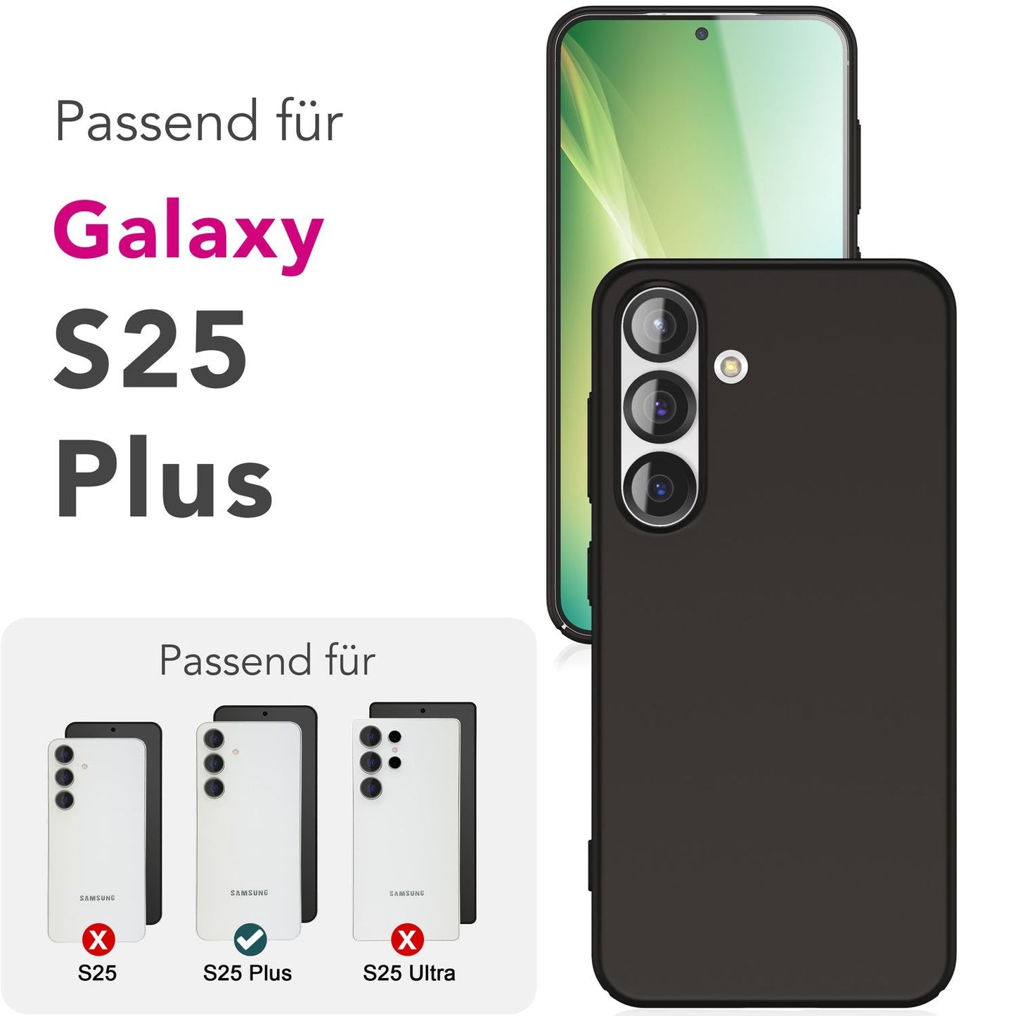 NALIA PureFit hulstur fyrir Samsung Galaxy S25 Plus, þunnt 0,5 mm hlífðarhulstur í mattri, ultra-þunnri hönnun, þunnt og létt hart hulstur, fingrafaravarið