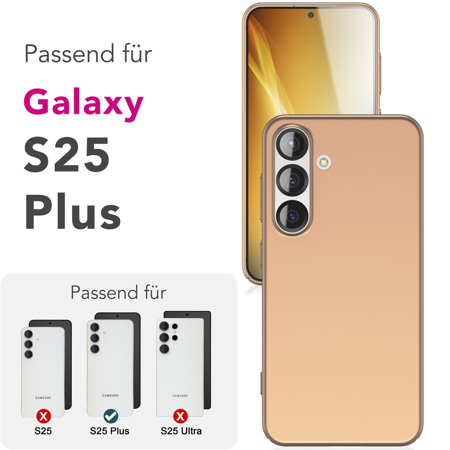 NALIA PureFit hulstur fyrir Samsung Galaxy S25 Plus, þunnt 0,5 mm hlífðarhulstur í mattri, ultra-þunnri hönnun, þunnt og létt hart hulstur, fingrafaravarið