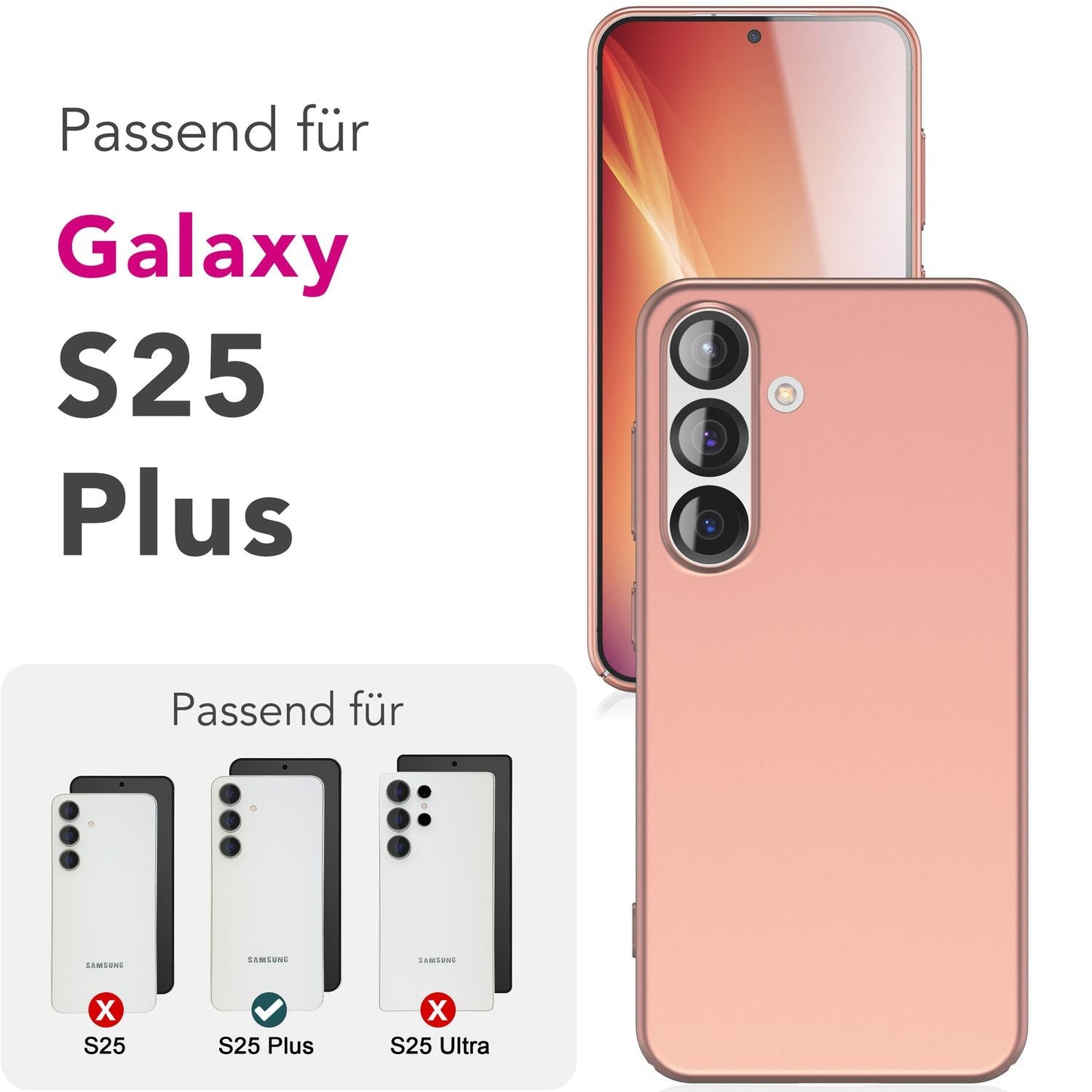 NALIA PureFit hulstur fyrir Samsung Galaxy S25 Plus, þunnt 0,5 mm hlífðarhulstur í mattri, ultra-þunnri hönnun, þunnt og létt hart hulstur, fingrafaravarið