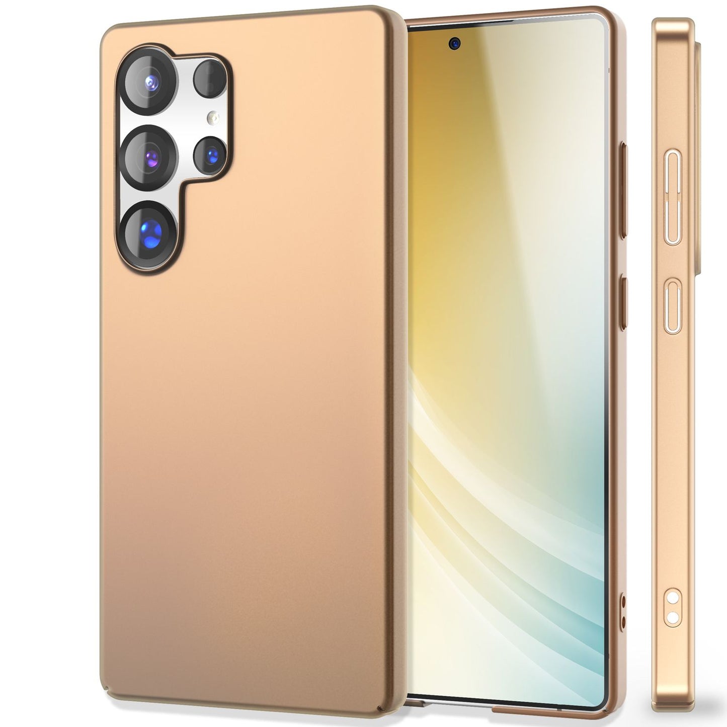 NALIA PureFit hulstur fyrir Samsung Galaxy S25 Ultra, extra þunnt 0,5 mm harðspjald, létt og glæsilegt verndarhulstur, matt fingrafaravarið símahulstur