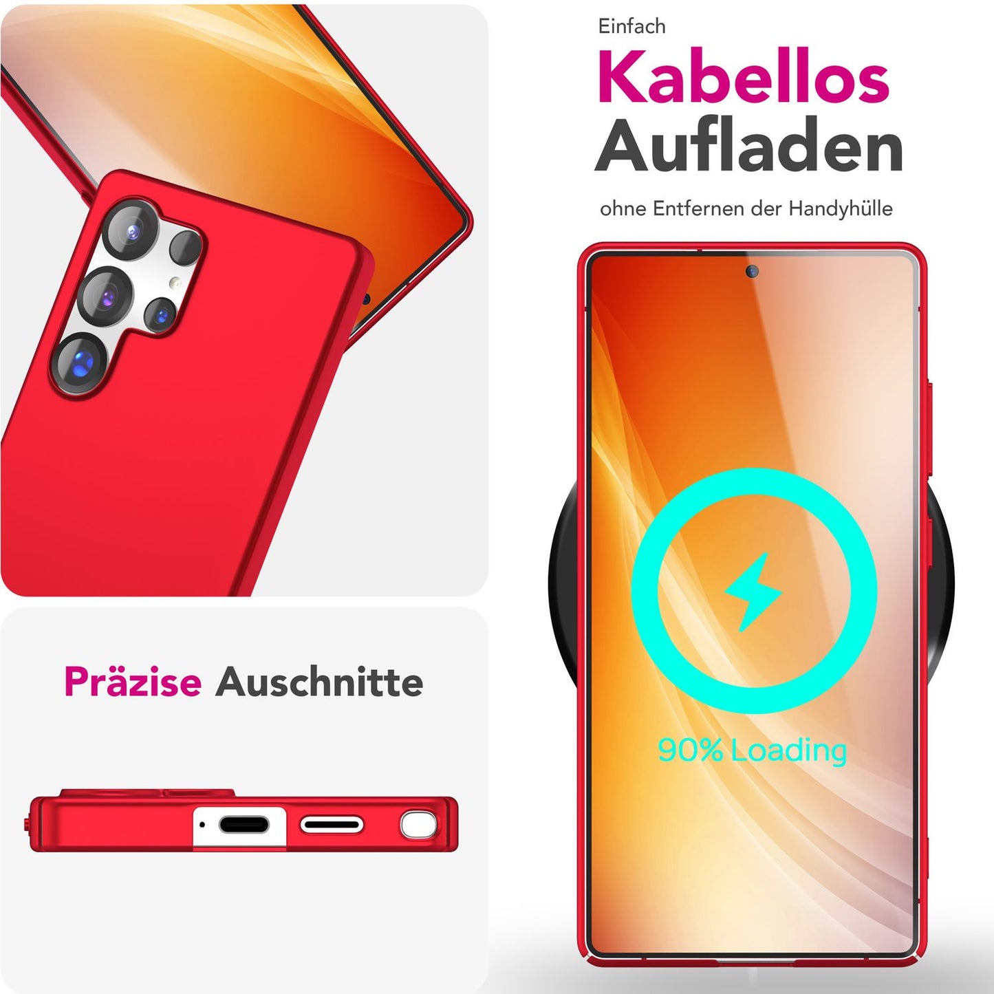 NALIA PureFit hulstur fyrir Samsung Galaxy S25 Ultra, extra þunnt 0,5 mm harðspjald, létt og glæsilegt verndarhulstur, matt fingrafaravarið símahulstur