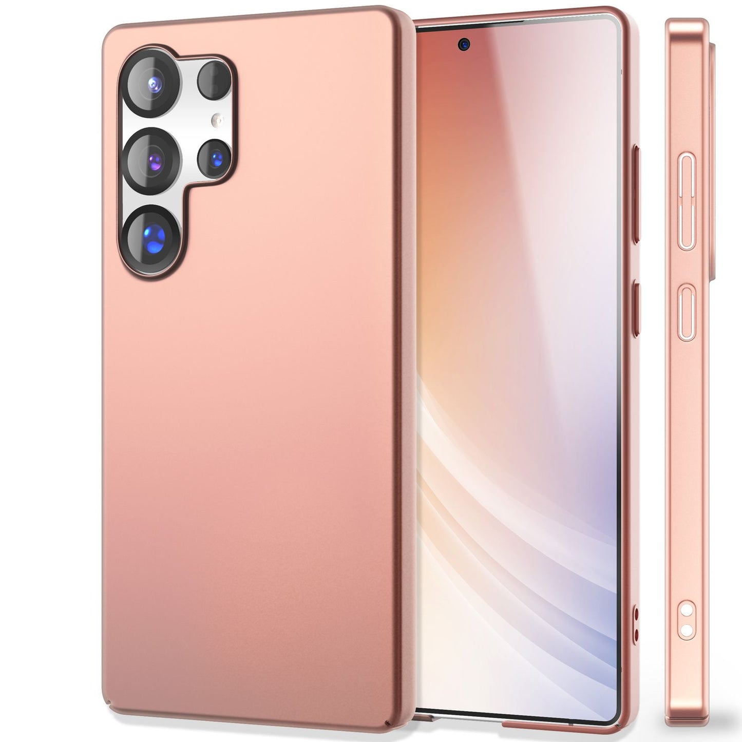 NALIA PureFit hulstur fyrir Samsung Galaxy S25 Ultra, extra þunnt 0,5 mm harðspjald, létt og glæsilegt verndarhulstur, matt fingrafaravarið símahulstur