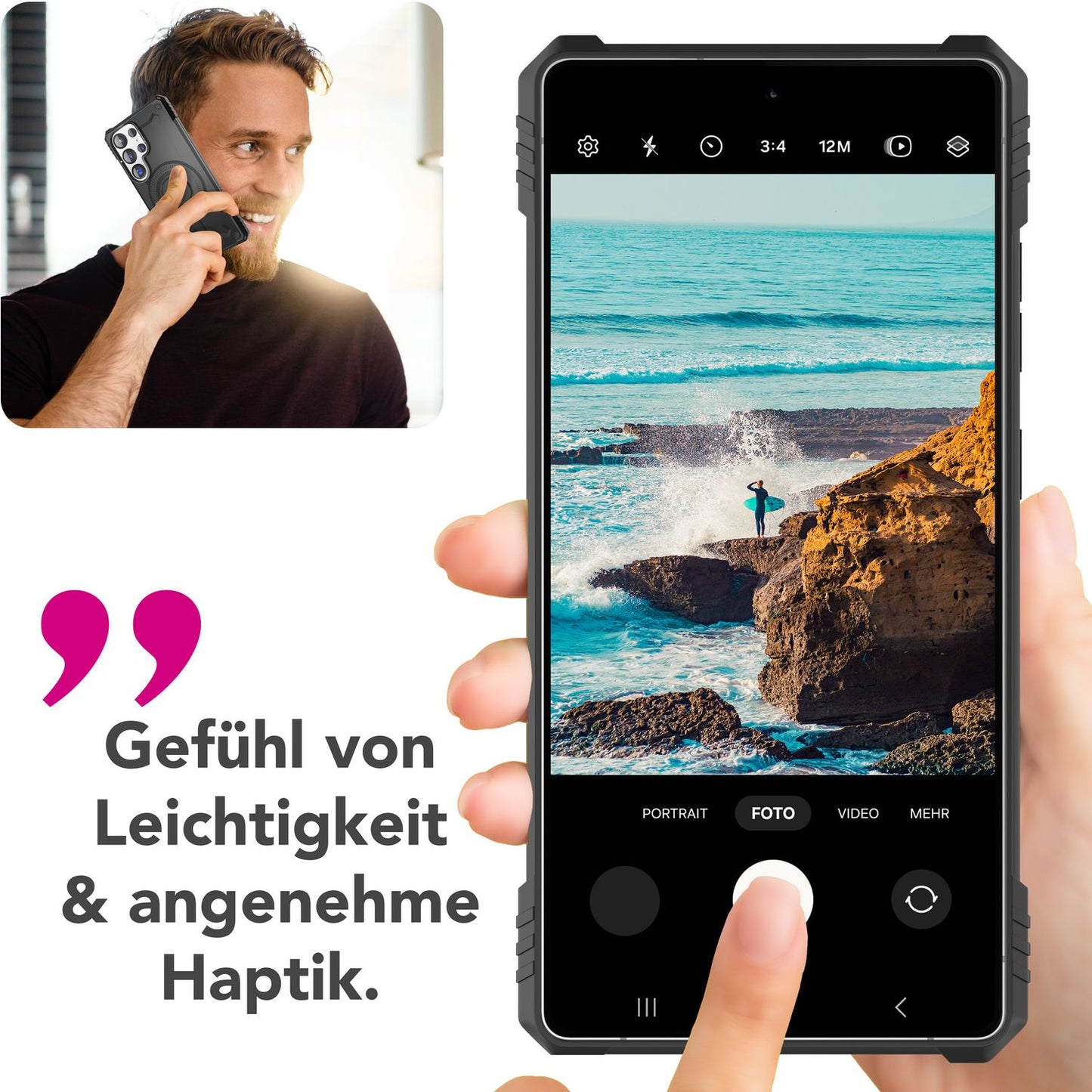 NALIA Granite Case for Samsung Galaxy S25 Ultra with MagSafe, Armored Case, Extremely Robust and Resistant Military Protective Case, with Magnetic Ring and Camera Stand