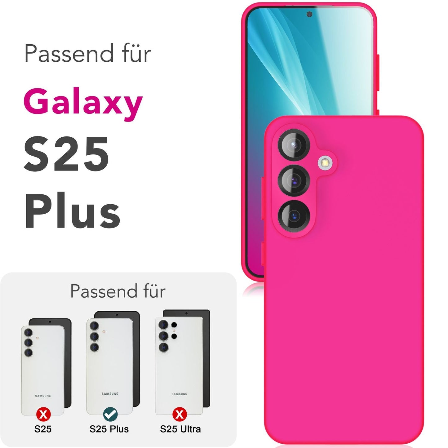 NALIA Phoenix für Samsung Galaxy S25 Plus Hülle, Abwischbare Geschmeidige Flüssigsilikon Handyhülle, Inneres Mikrofaser-Futter, Samtig Weiche Silikon Schutzhülle