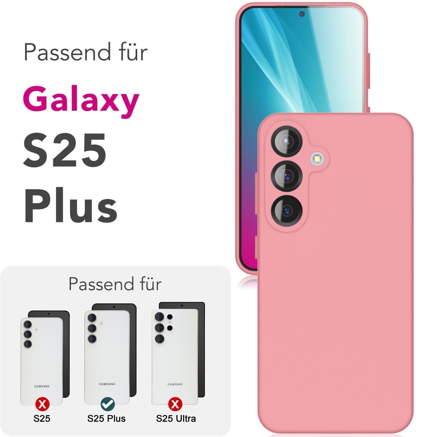 NALIA Phoenix für Samsung Galaxy S25 Plus Hülle, Abwischbare Geschmeidige Flüssigsilikon Handyhülle, Inneres Mikrofaser-Futter, Samtig Weiche Silikon Schutzhülle