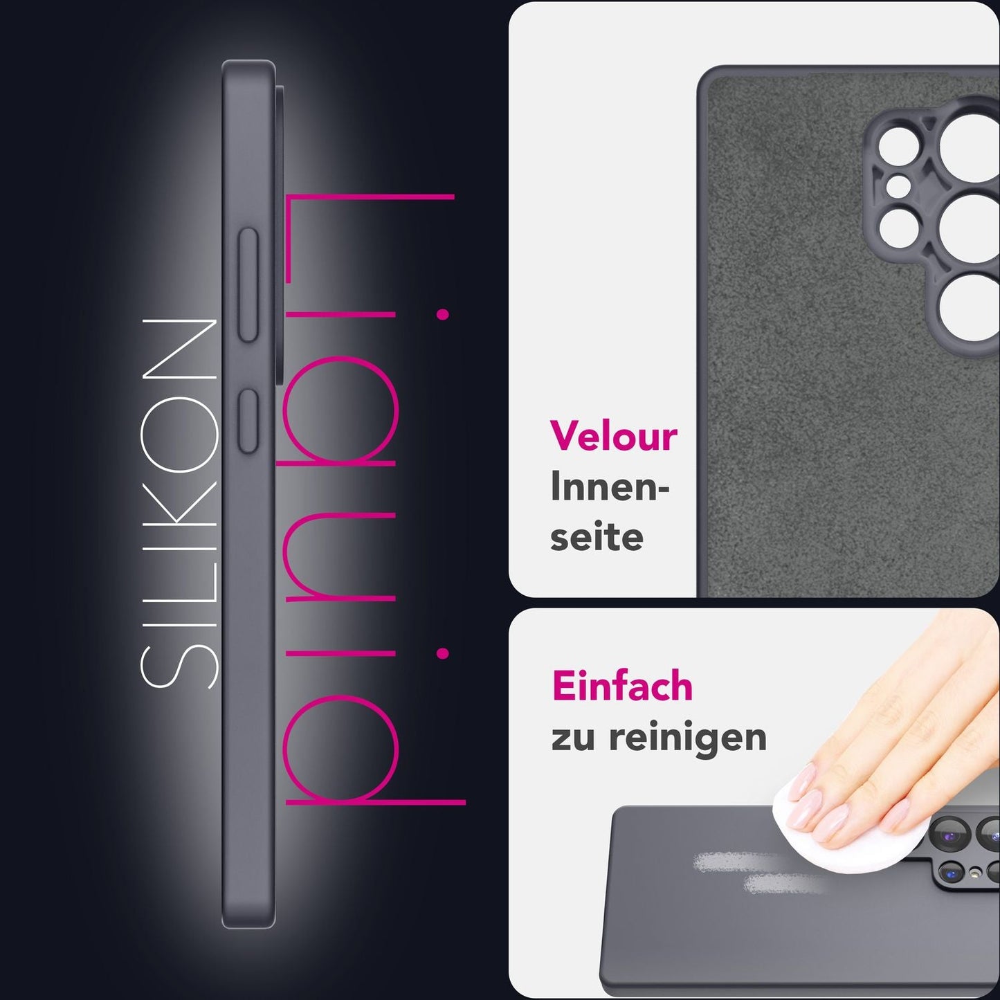 NALIA Phoenix Case for Samsung Galaxy S25 Ultra, Wipeable Velvet-Soft Liquid Silicone Phone Case, Microfiber Lining, Slim Non-Slip Silicone Protective Case