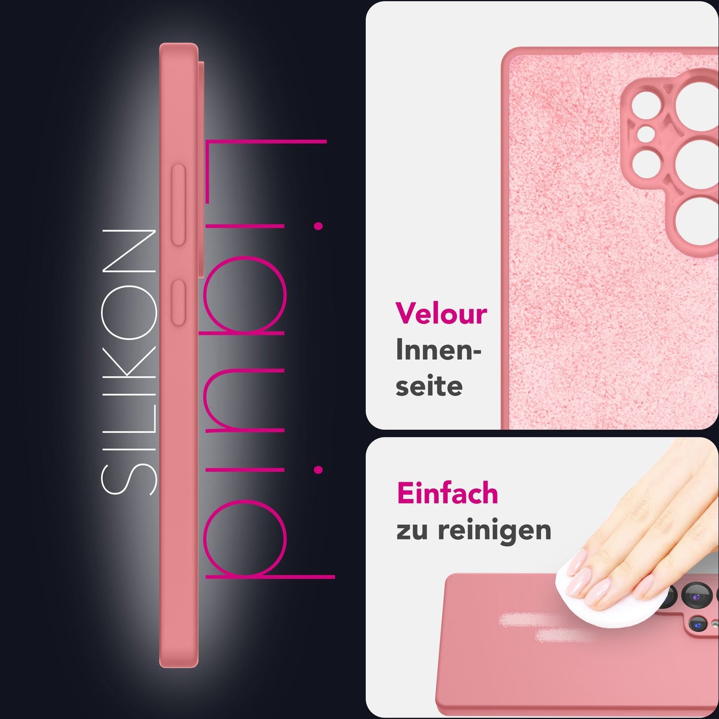 NALIA Phoenix Case for Samsung Galaxy S25 Ultra, Wipeable Velvet-Soft Liquid Silicone Phone Case, Microfiber Lining, Slim Non-Slip Silicone Protective Case