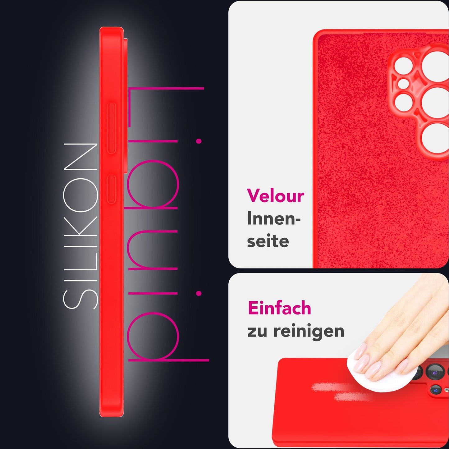 NALIA Phoenix Case for Samsung Galaxy S25 Ultra, Wipeable Velvet-Soft Liquid Silicone Phone Case, Microfiber Lining, Slim Non-Slip Silicone Protective Case