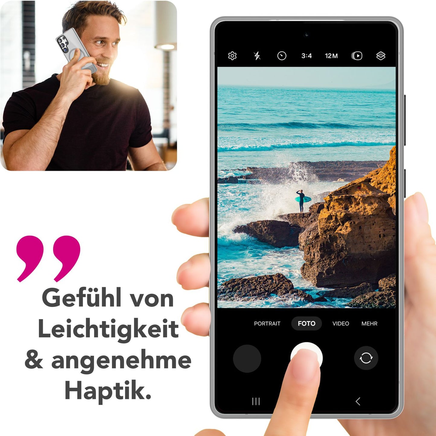 NALIA Triton hulstur fyrir Samsung Galaxy S25 Ultra með MagSafe, segulmagnað hulstur með standi, hringur fyrir segulhleðslu, hálfgagnsætt símahulstur með sílikonramma