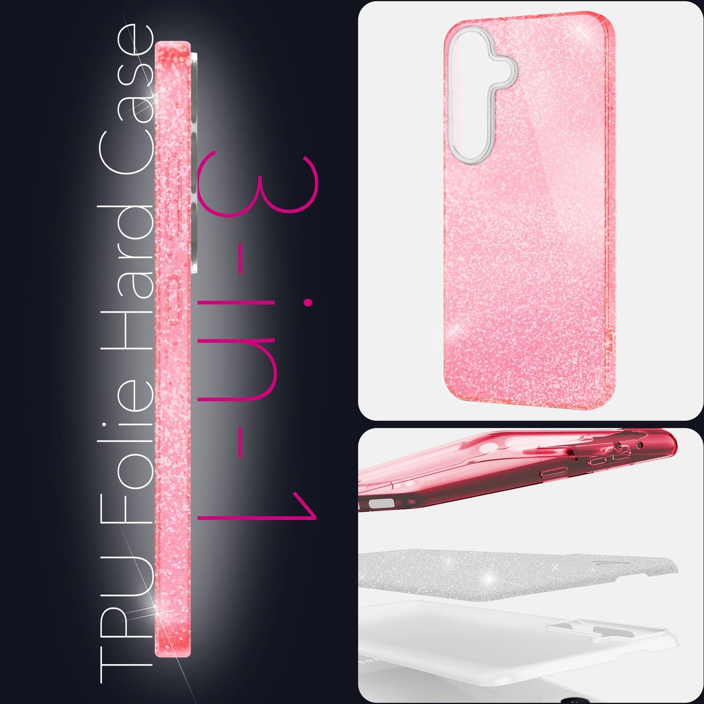 NALIA ShinePop Case for Samsung Galaxy S25, Shiny Glamour Glitter Case, Sturdy Sparkling Silicone Case, Diamond Rhinestone Glitter Protective Case, Glitter Phone Case