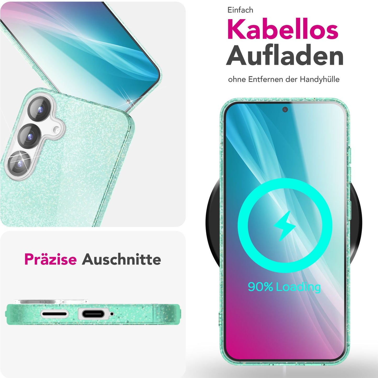 NALIA ShinePop Case for Samsung Galaxy S25 Plus, Dazzling Diamond Sequin Glitter Case, Shiny Robust Silicone Protective Case, Brilliant Glitter Phone Case