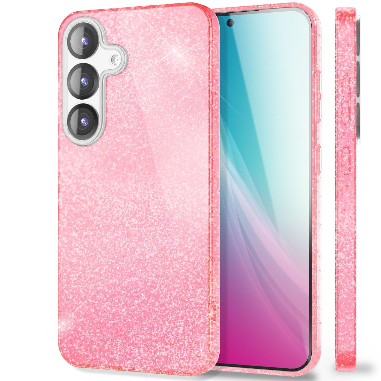 NALIA ShinePop Case for Samsung Galaxy S25 Plus, Dazzling Diamond Sequin Glitter Case, Shiny Robust Silicone Protective Case, Brilliant Glitter Phone Case