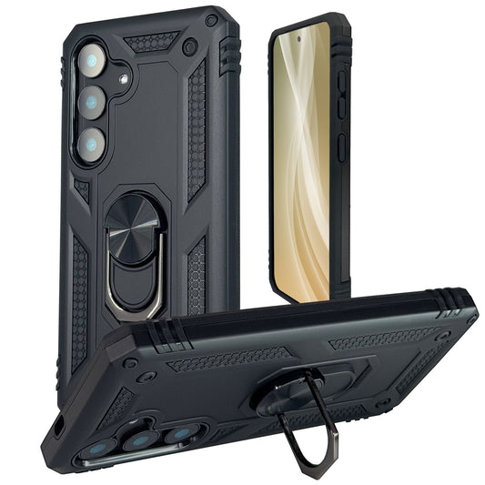 NALIA RingDefend Case for Samsung Galaxy S25 Plus, Shockproof Drop Protection Ring Case, 360° Rotating Ring for Stand and Finger Holder, Military-Style Armored Protective Case