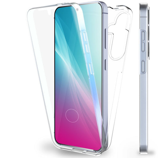 NALIA 360Guard Case for Samsung Galaxy S25 Plus, Transparent 360° Full-Body Protective Case, Anti-Yellowing Effect, Sturdy Back with Front Film, Double-Sided Full Protection Clear Case