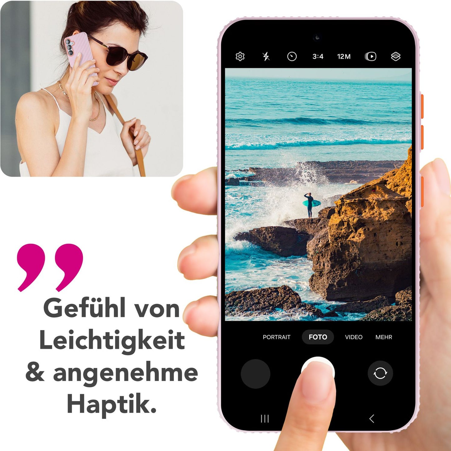 NALIA Nova hulstur fyrir Samsung Galaxy S25, úrþunnt hart hlífðarhulstur með bylgjuáferð í málmútliti, símahulstur sem er rennandi og fingrafaravörn.