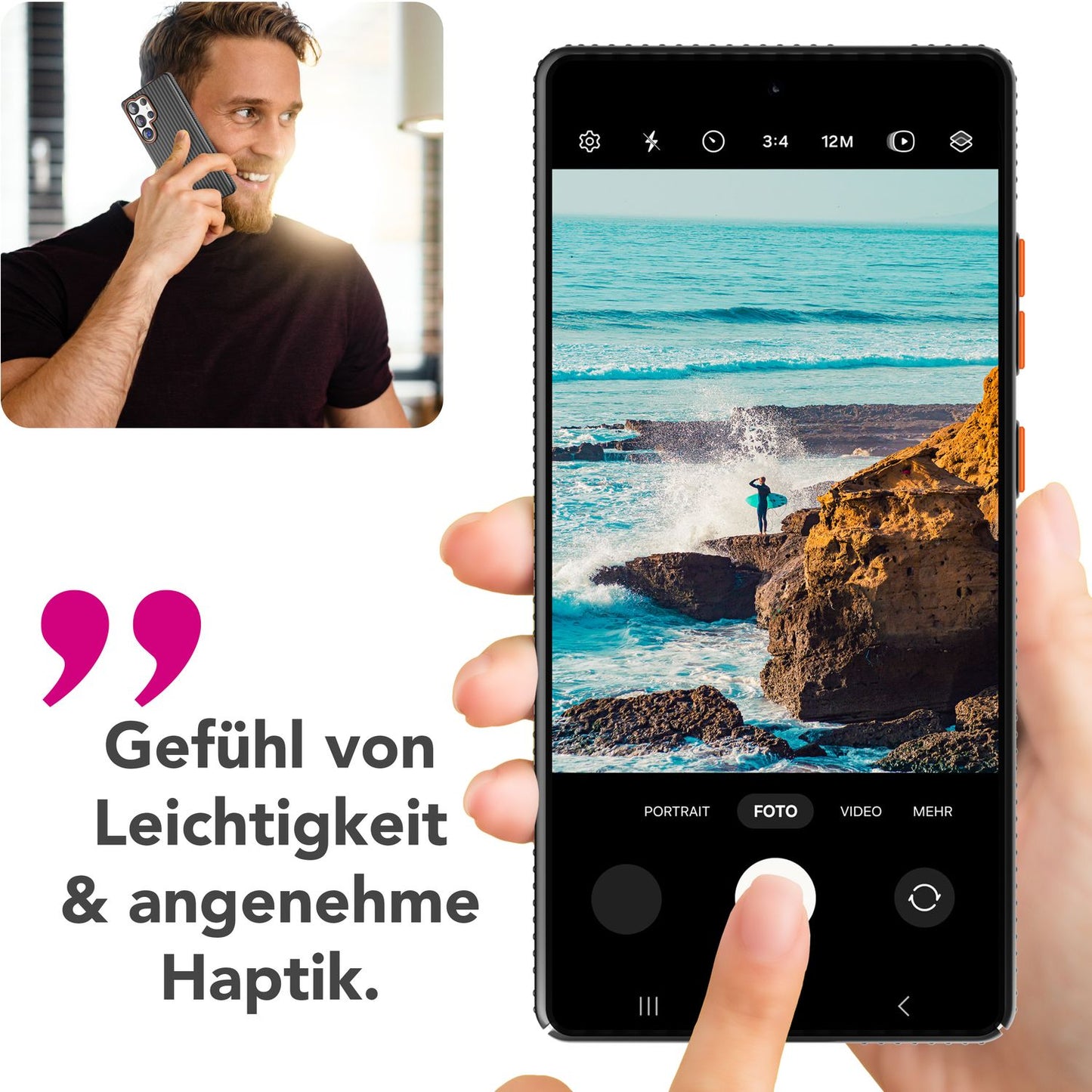 NALIA Nova hulstur fyrir Samsung Galaxy S25 Ultra, mjótt hart hulstur með málmútliti, með bylgjulaga rifum, hálkuvörn gegn fingraförum