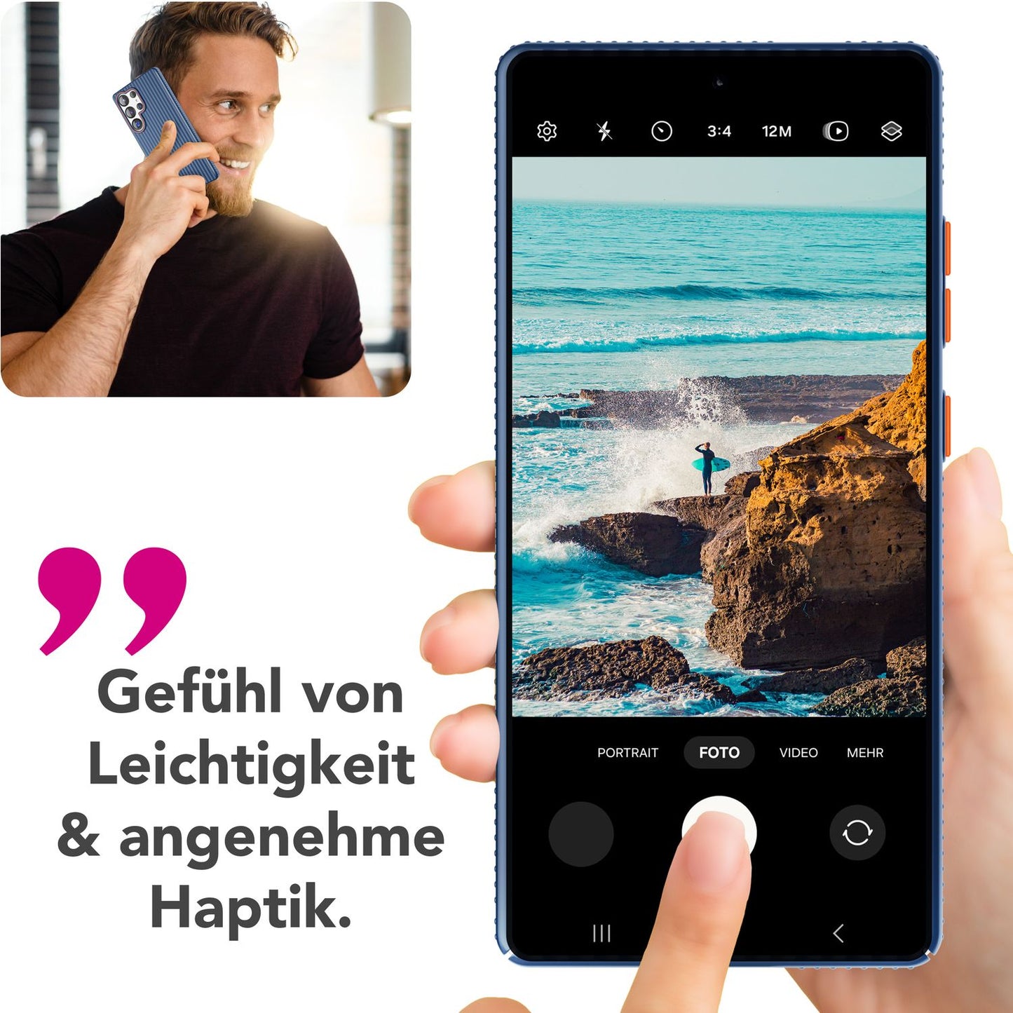 NALIA Nova hulstur fyrir Samsung Galaxy S25 Ultra, mjótt hart hulstur með málmútliti, með bylgjulaga rifum, hálkuvörn gegn fingraförum