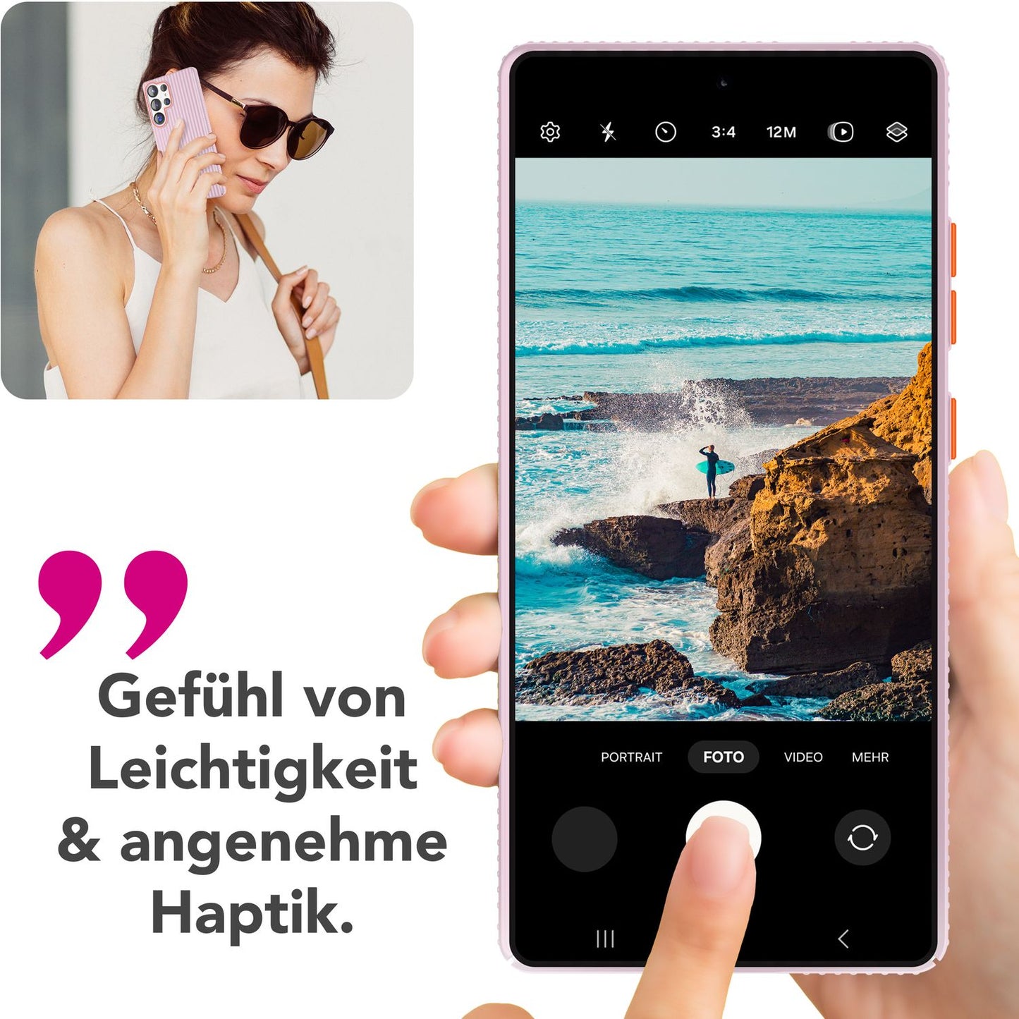 NALIA Nova hulstur fyrir Samsung Galaxy S25 Ultra, mjótt hart hulstur með málmútliti, með bylgjulaga rifum, hálkuvörn gegn fingraförum