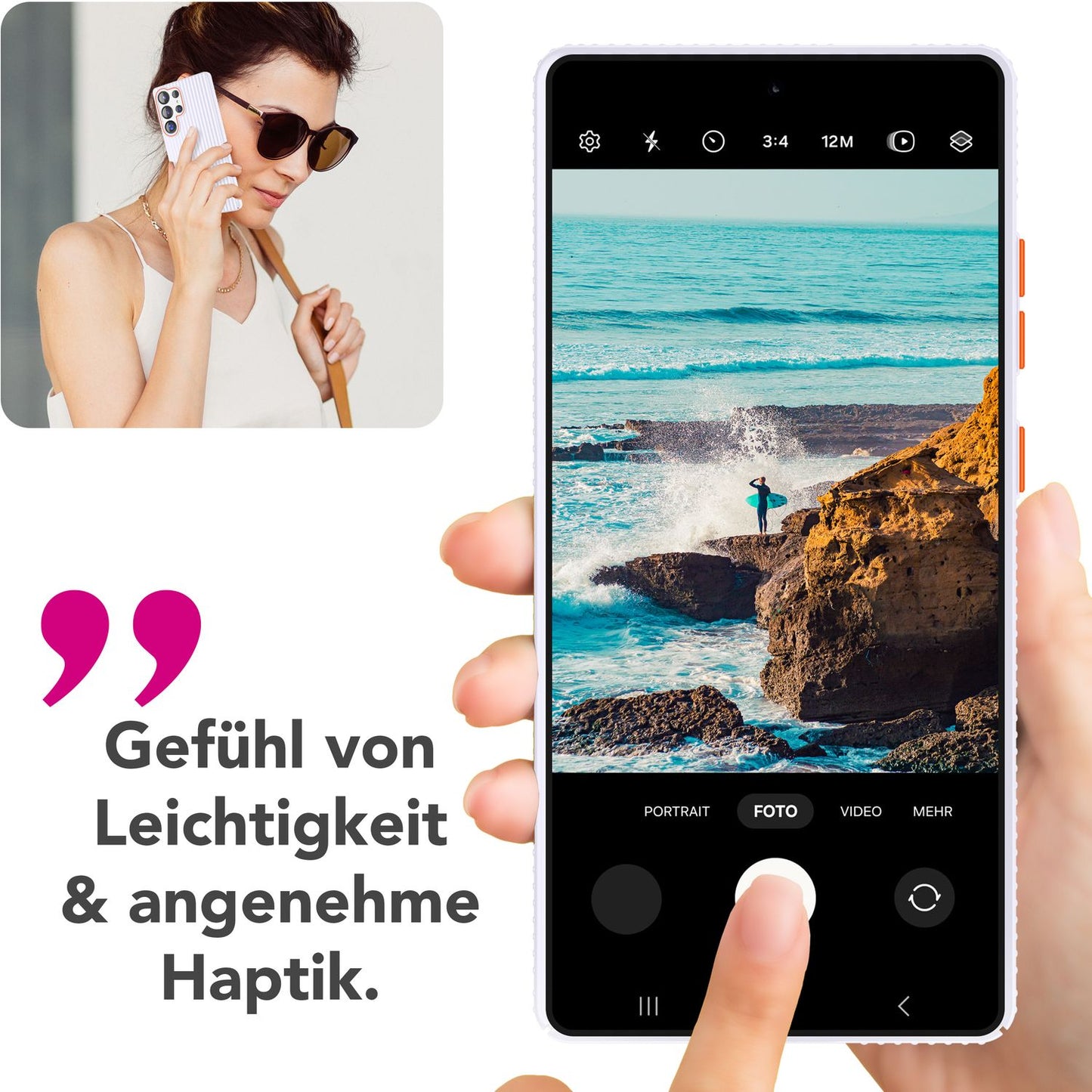 NALIA Nova hulstur fyrir Samsung Galaxy S25 Ultra, mjótt hart hulstur með málmútliti, með bylgjulaga rifum, hálkuvörn gegn fingraförum